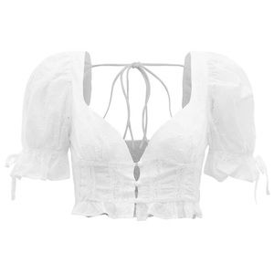 White puff sleeve crop top - perfect for spring